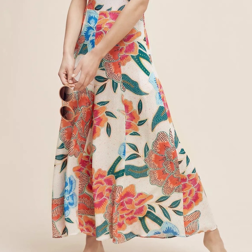 NWT Anthropologie Mara Hoffman Arcadia boho Floral Culottes Wide Leg Pants